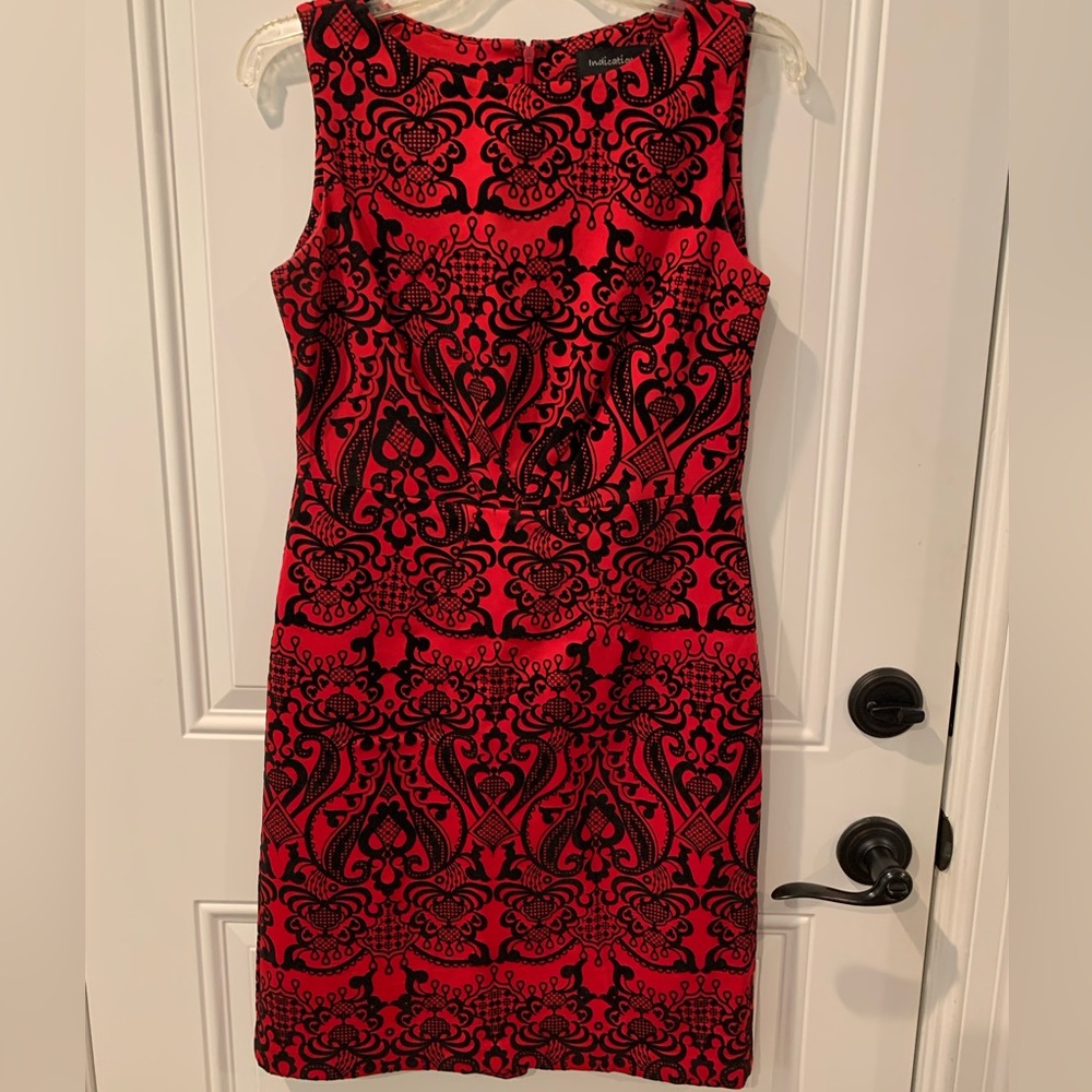 Indication Red and Black Velvet Dress.  SZ Medium.